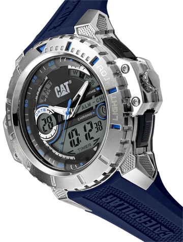 CAT Anadigit Grey Anadigi Dial Blue Numbers Blue Strap Men's Watch | MA.145.26.136